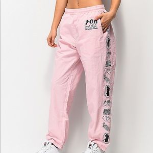 Pink jogger track pants